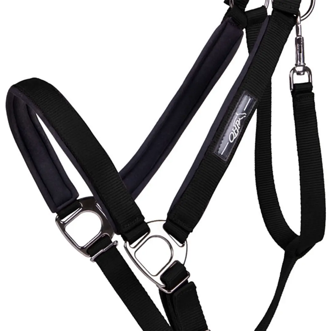 QHP Halster Deluxe Black - Trekpaard Full - Zwart