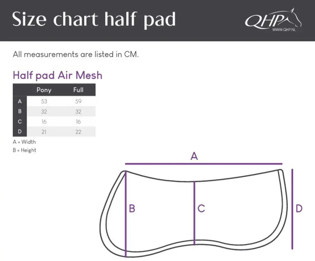 QHP Air Mesh Onderlegger Pony - Zwart