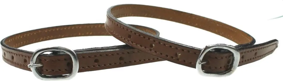 Epplejeck Sporenriemen Luxe Leer Middenbruin - Zilver - 2 Stuks