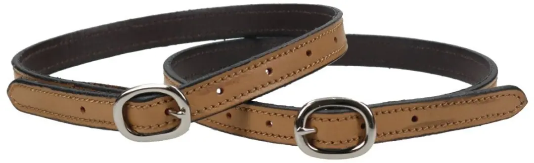 Epplejeck Sporenriemen Luxe Leer Middenbruin - Zilver - 2 Stuks