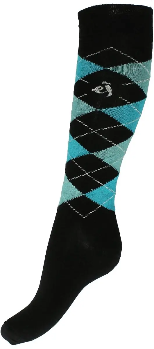 Epplejeck Sokken Square Zwart-turquoise