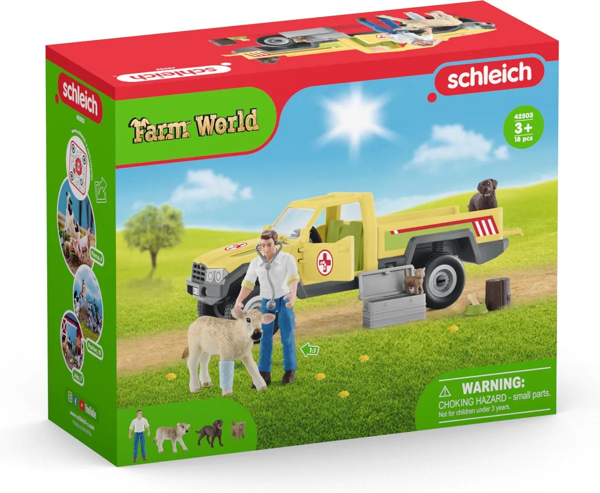 Schleich Farm World Speelfigurenset Dierenartsbezoek 42503