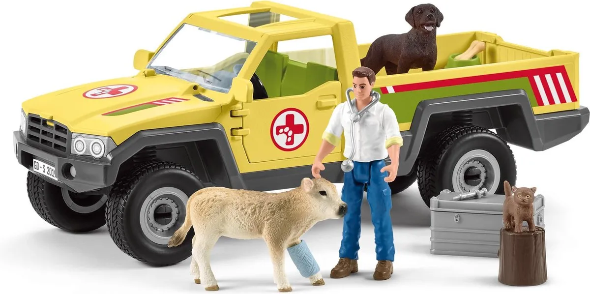 Schleich Farm World Speelfigurenset Dierenartsbezoek 42503 - 12-delig