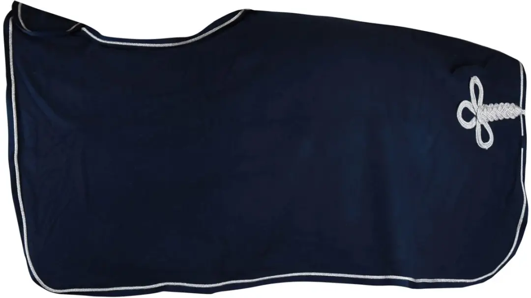 Horsegear HGLuxe Uitrijdeken M - Donkerblauw-zilver