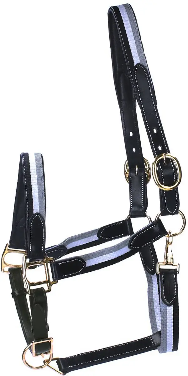 Horsegear Finn Halster - Cob - Zwart-grijs