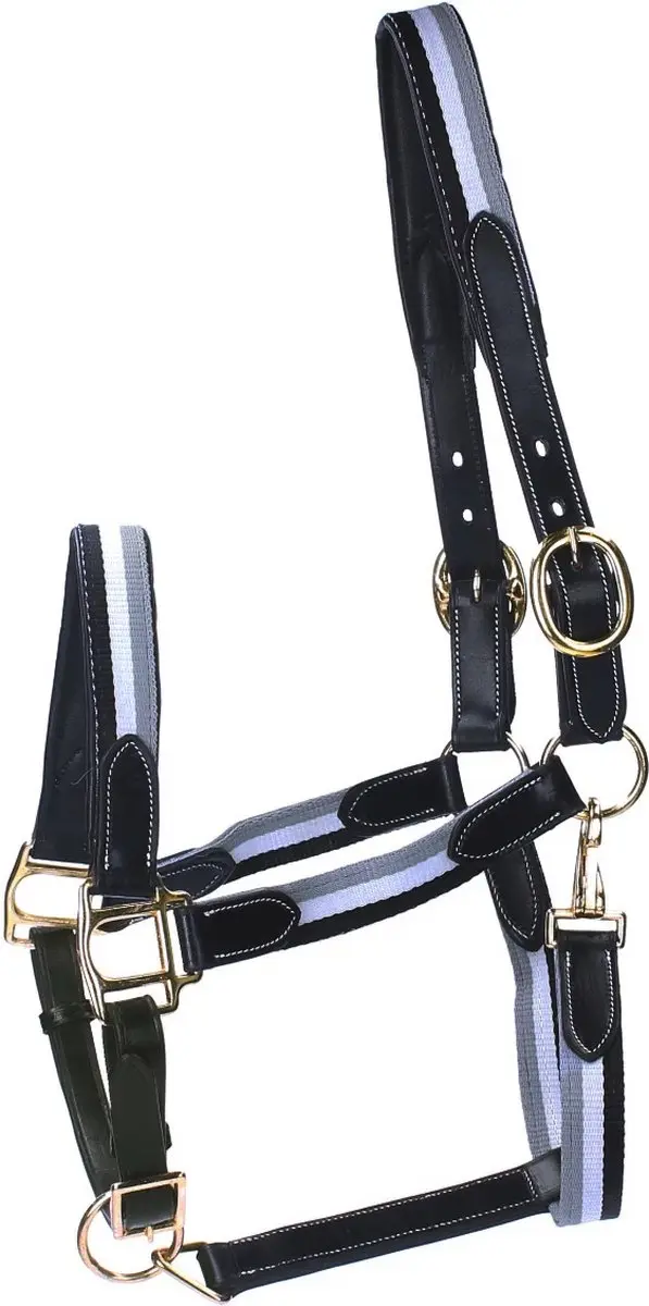 Horsegear Finn Halster - Cob - Zwart-grijs