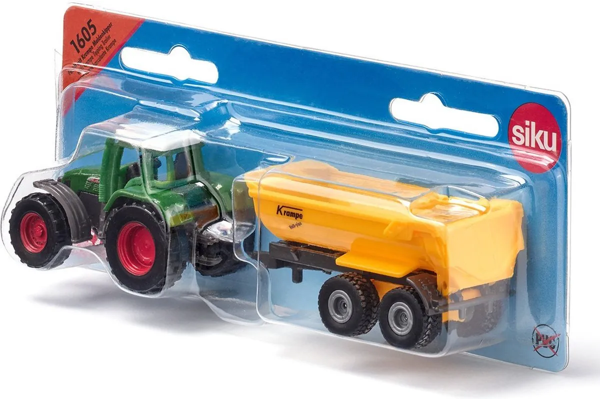 SIKU 1605 Fendt Tractor met Krampe Kipwagen - Metaal/Kunststof