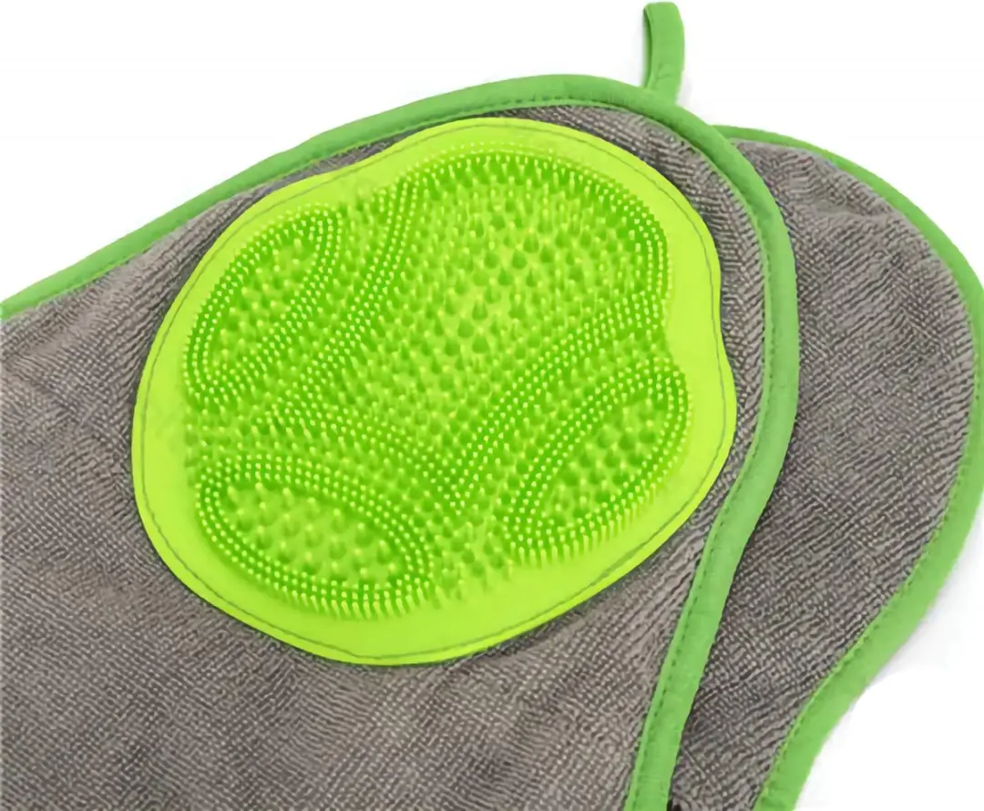 Nobleza Dierenhanddoek Microvezel 64x28,5cm - Groen/Grijs