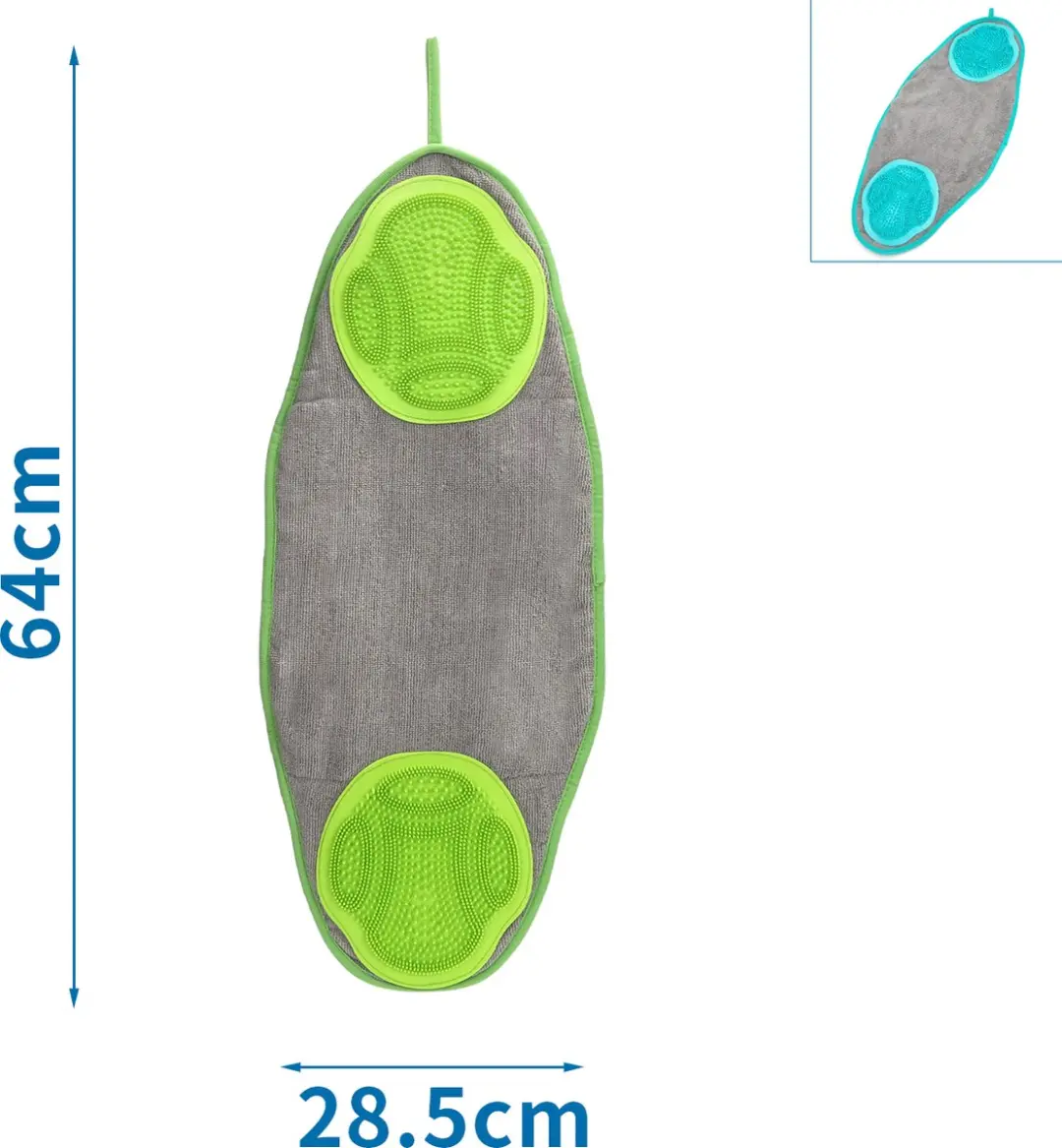 Nobleza Dierenhanddoek Microvezel 64x28,5cm - Groen/Grijs