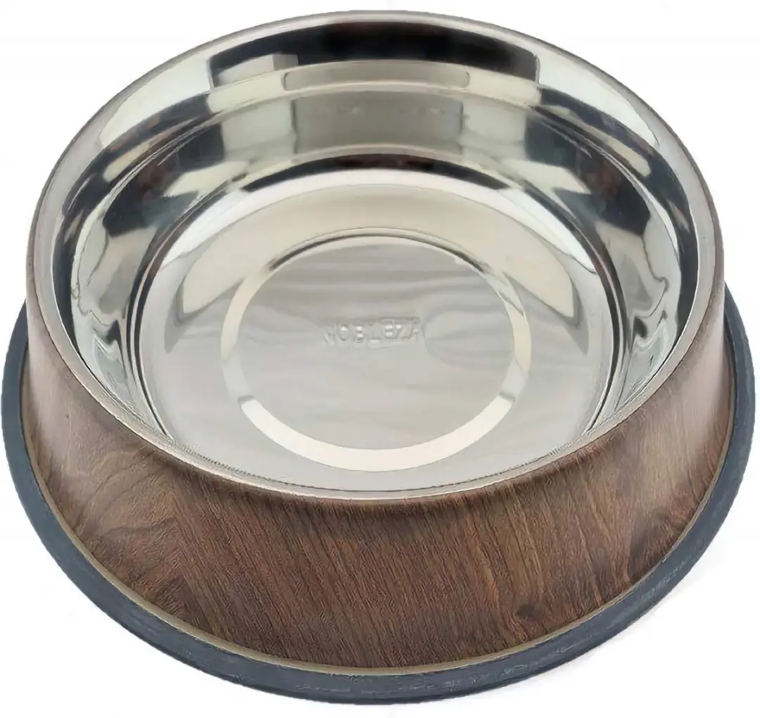 Nobleza Hondenvoerbak RVS - 850ml - Maat L - Bruin