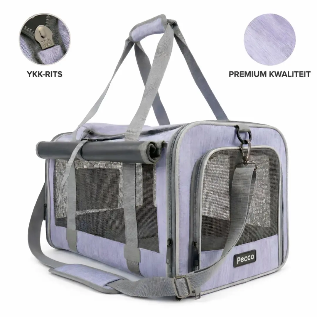 Pecco Draagtas Hond en Kat - 48x30x30cm Paars