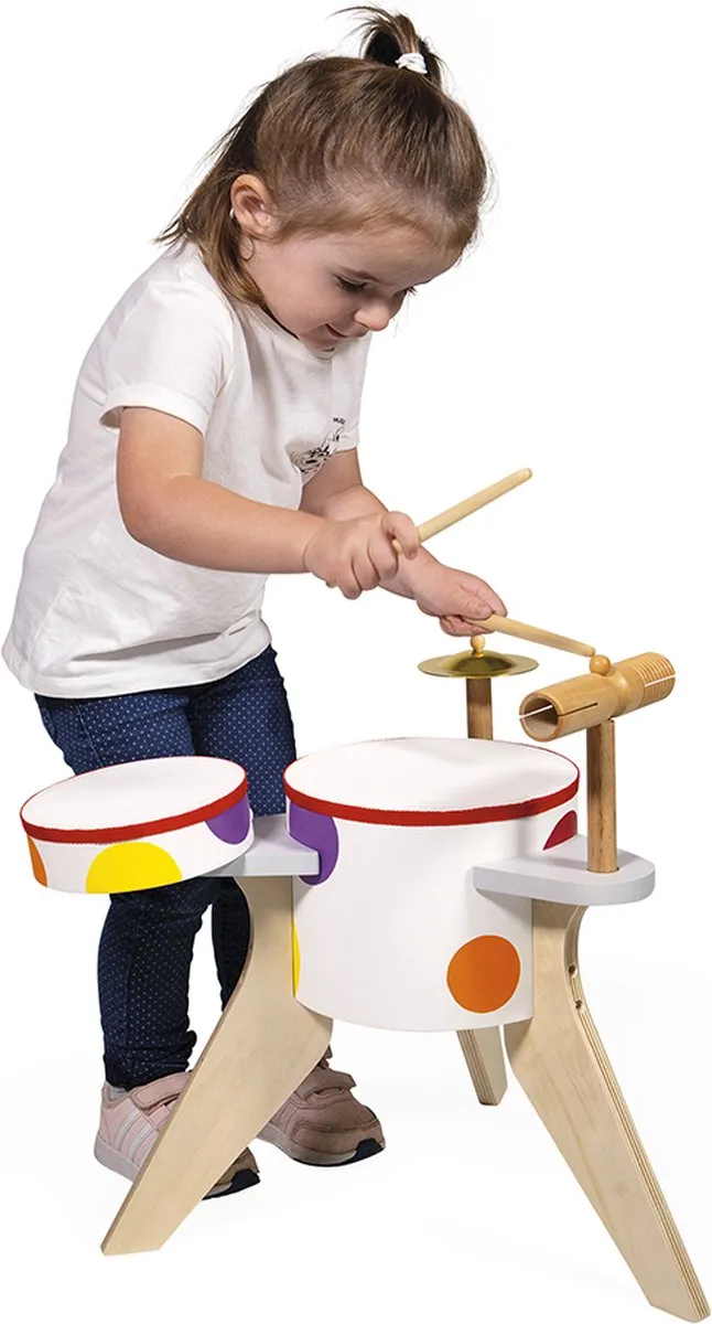 Janod Confetti Drumstel - Multikleur