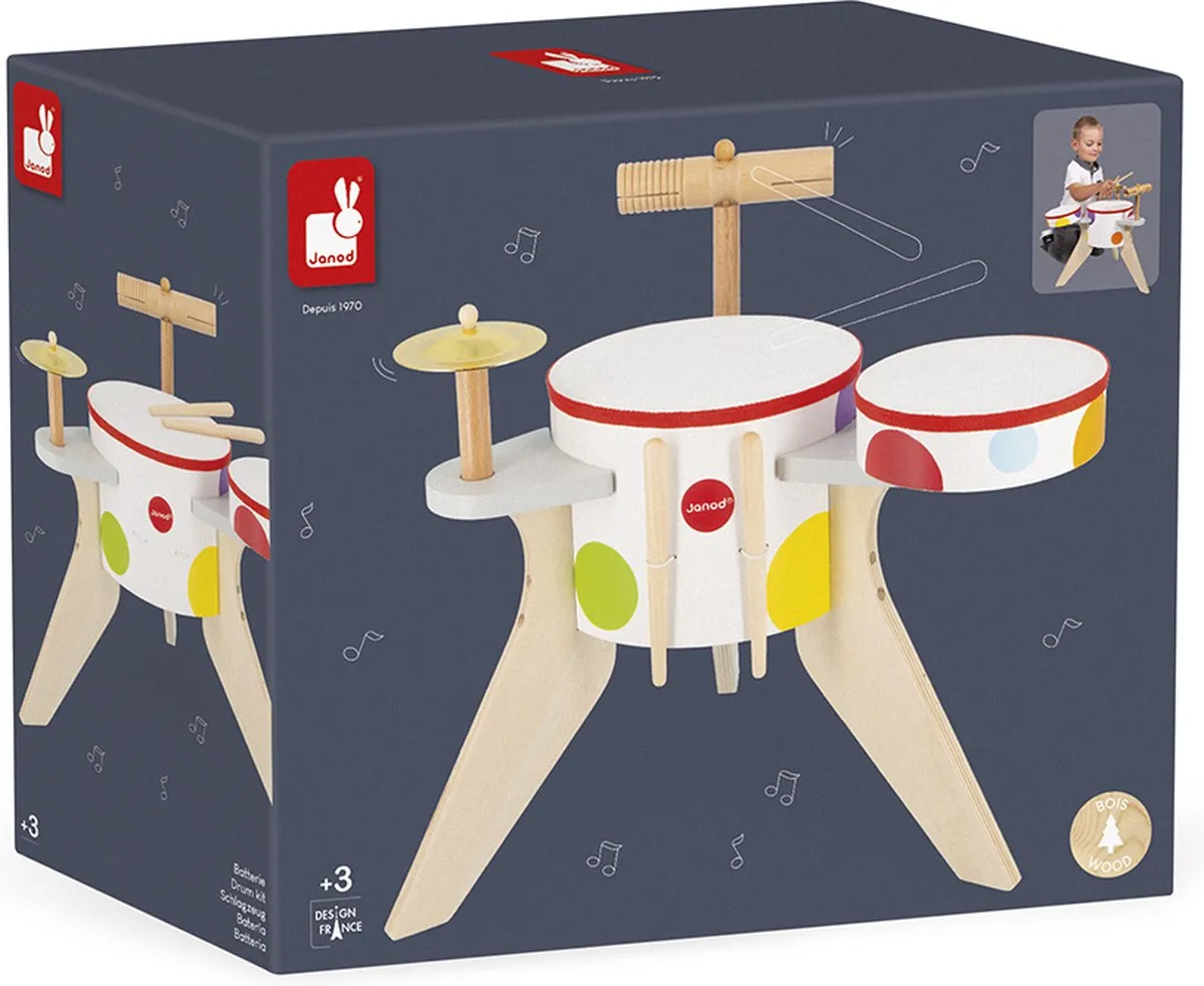 Janod Confetti Drumstel - Multikleur