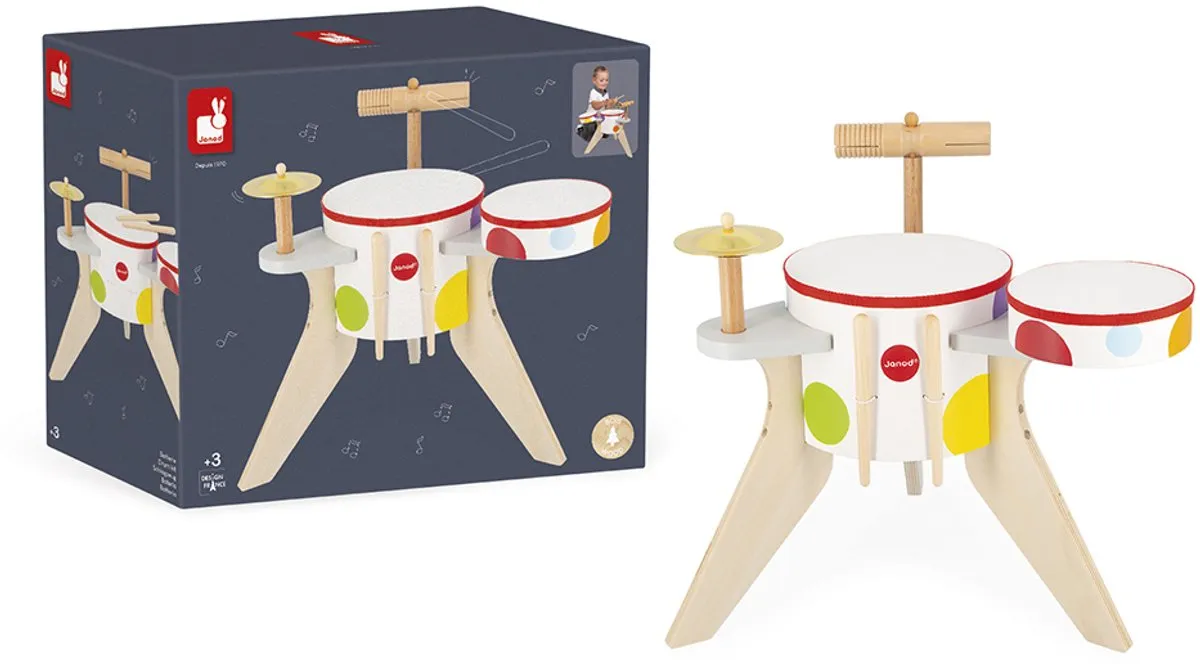 Janod Confetti Drumstel - Multikleur