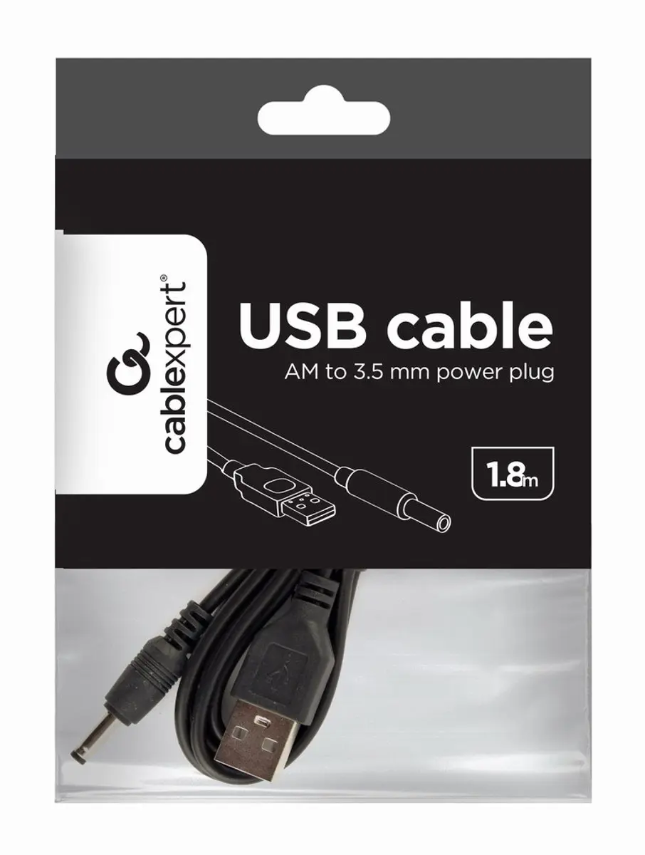 Gembird USB naar 3,5mm Voedingskabel 1,8m - Zwart - afbeelding 3 van 5