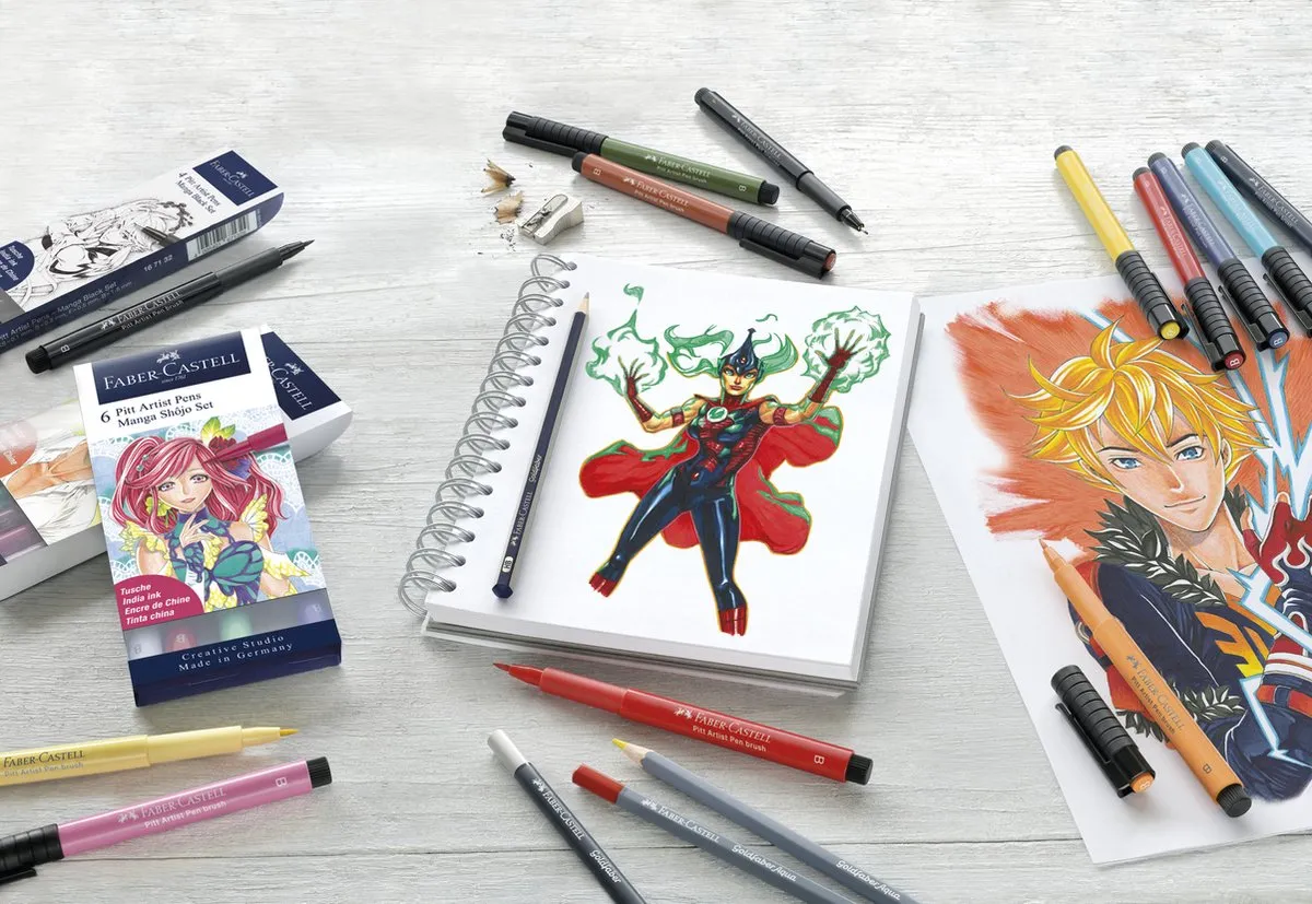 Faber-Castell Pitt Artist Pen Mangaka FC-167124 - 6 Stuks