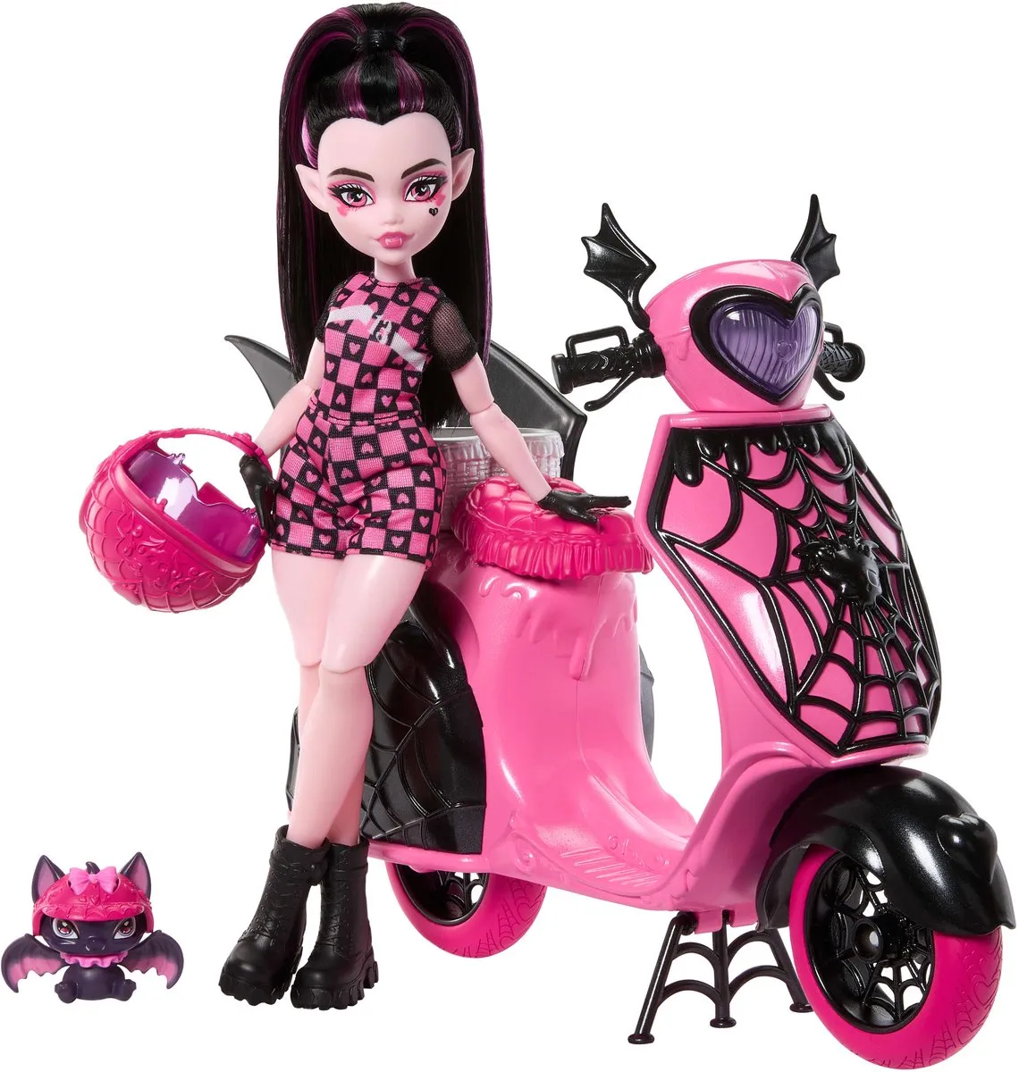 Mattel Monster High Draculaura Pop met Scooter - Roze