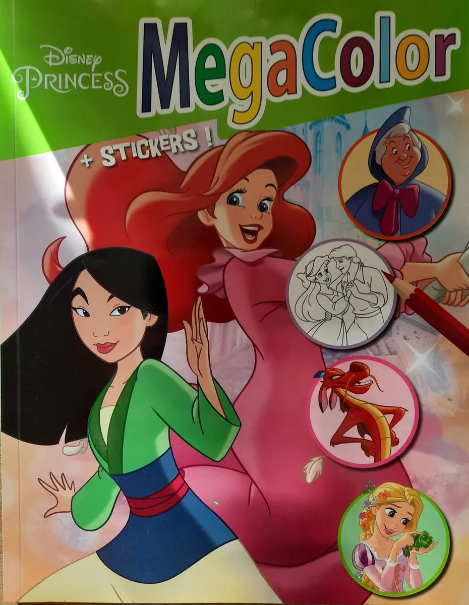 Disney Princess MegaColor Kleur- en Stickerboek