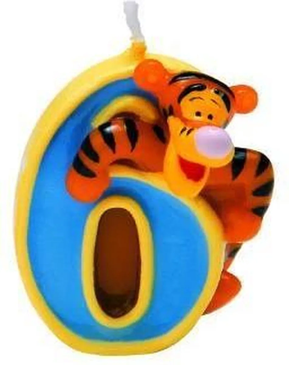 Disney Winnie de Poeh Verjaardagskaars nr 6 - Verkleedaccessoire - Multicolor