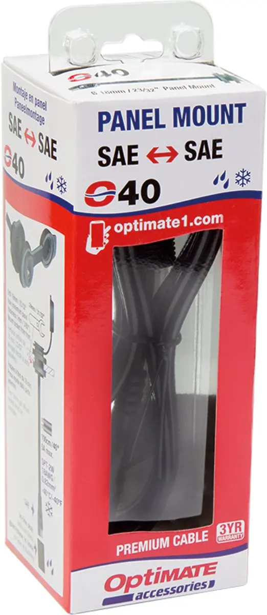 Optimate O-40 SAE Paneelmontage Kabel 100cm - Vervangt BMW/Triumph/Ducati