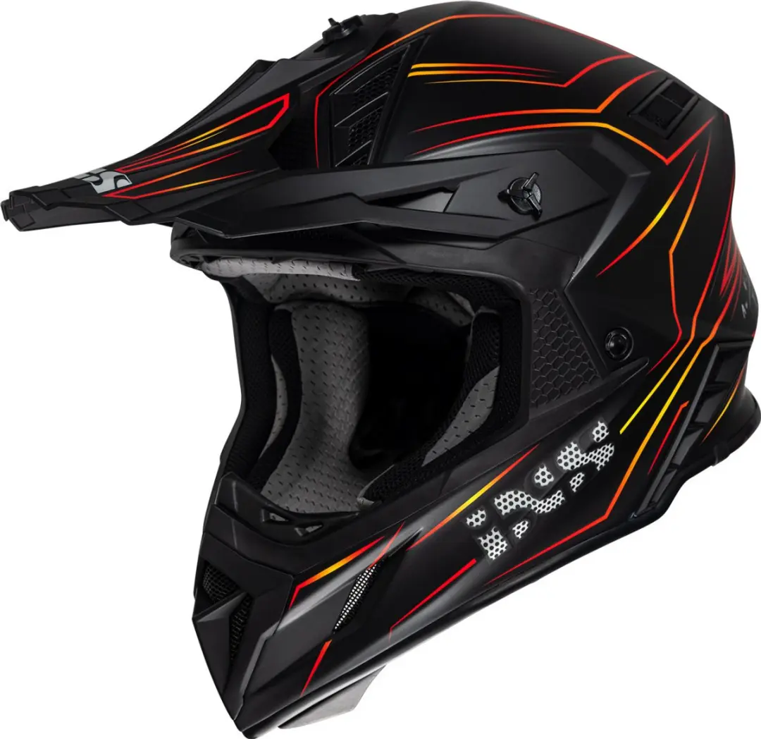 IXS iXS189FG 2.0 Mat Zwart Rood Crosshelm