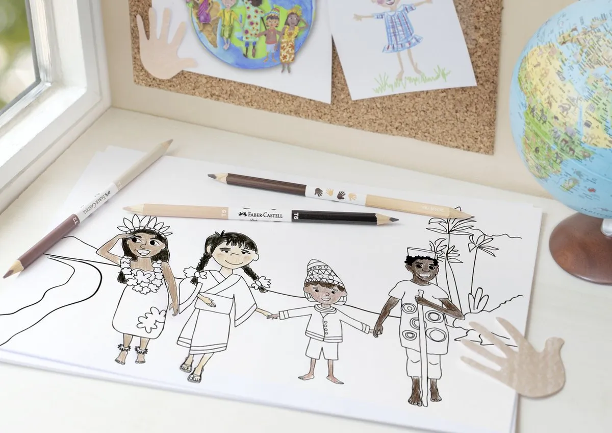Faber-Castell Children of the World Huidskleurpotloden 3-kantig - 6 Stuks