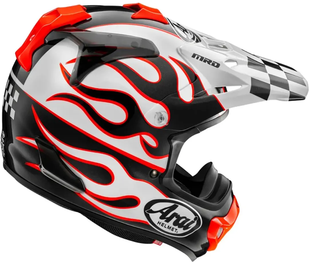 Arai MX-V Evo Flame Offroadhelm - S - Black/Red/White