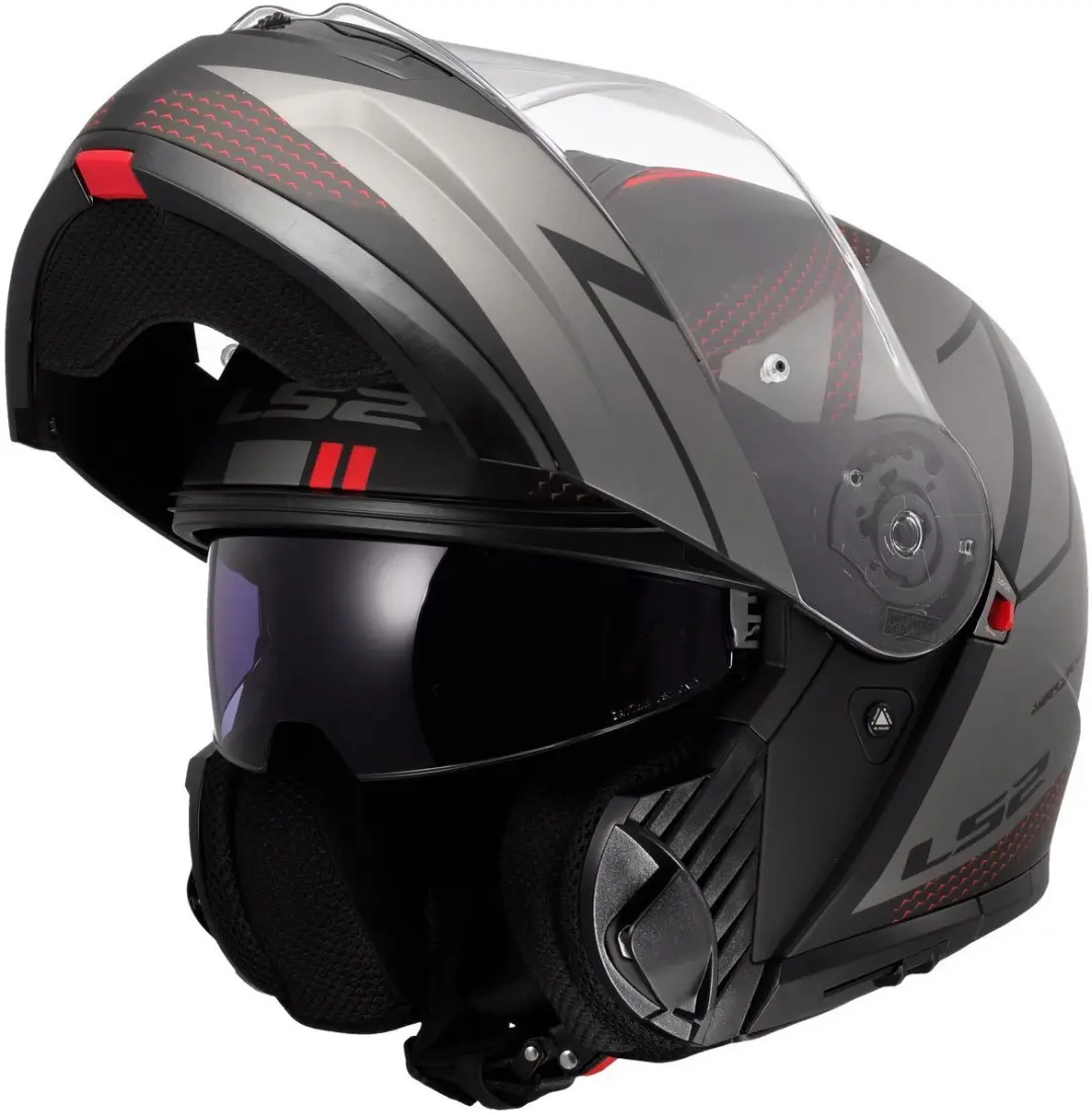 LS2 FF908 Strobe II Systeemhelm - Code Zwart/Grijs
