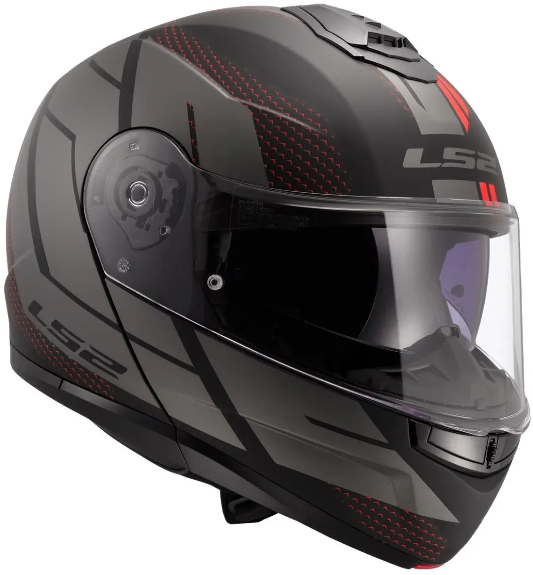 LS2 FF908 Strobe II Systeemhelm - Code Zwart/Grijs