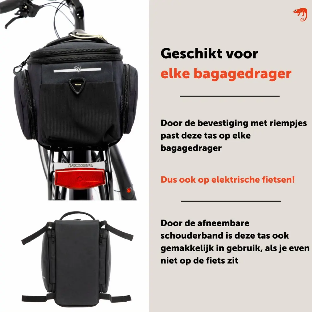 New Looxs Sports Trunkbag Riempjes - Fietstas 29L - Zwart
