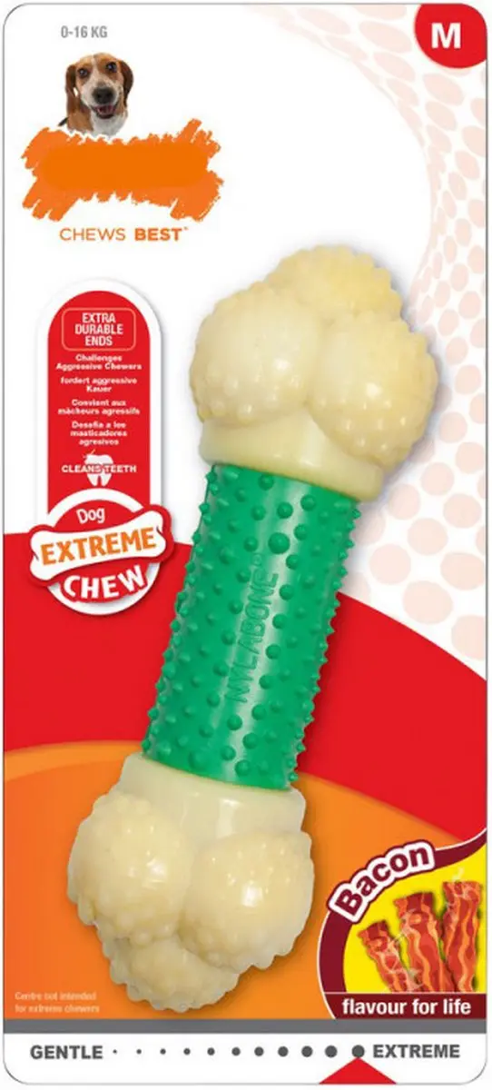 Nylabone Extreme kauwbot Double Action met baconsmaak