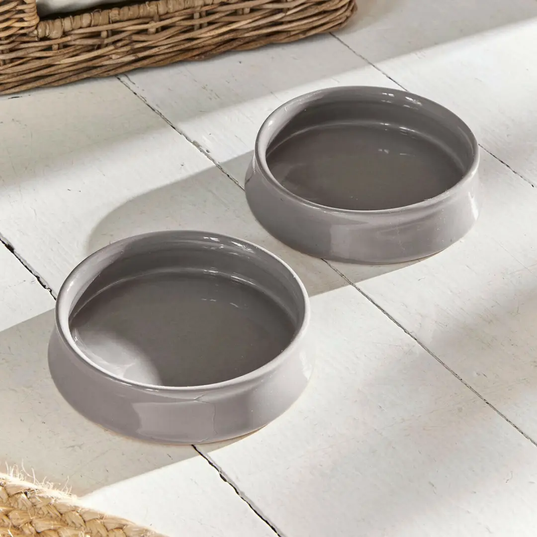 Loberon Voerbakjes Hapitos Lichtgrijs - 2 Stuks Ø13,5cm