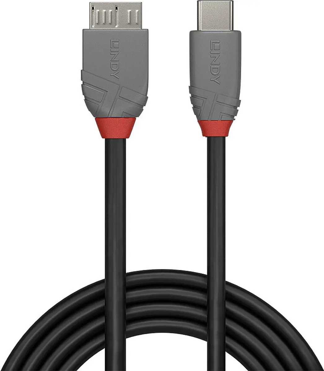Lindy 36621 USB-C naar Micro-USB Kabel 1m - Zwart - afbeelding 3 van 5