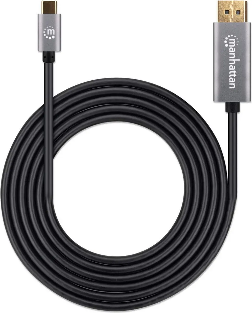 Manhattan MH 8K@60Hz DP Kabel 2.0m - USB-C Male - Zwart