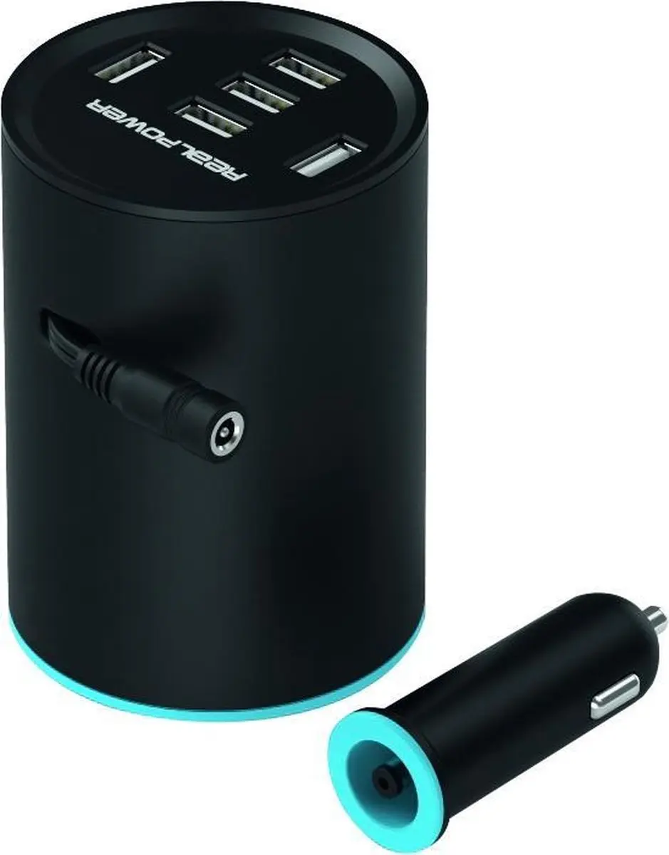 Ultron RealPower 195445 USB Autolader 50W - 5 Poorten - Zwart - afbeelding 4 van 5