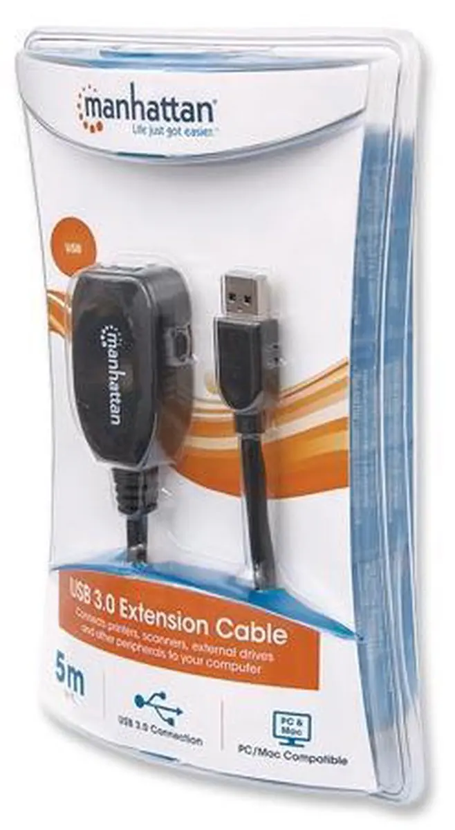 Manhattan 5m USB 3.0 Kabel - Zwart - afbeelding 6 van 6