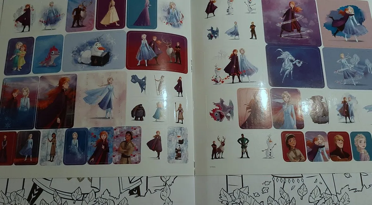 Disney Frozen II Kleurboek Elsa Anna Olaf - 20 Pagina's - Blauw/Wit
