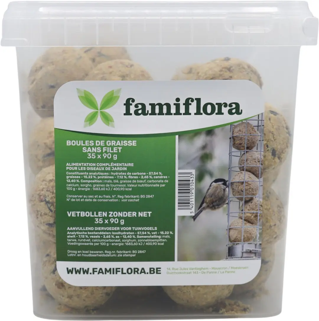 Famiflora set van 35 mezenbollen zonder netje
