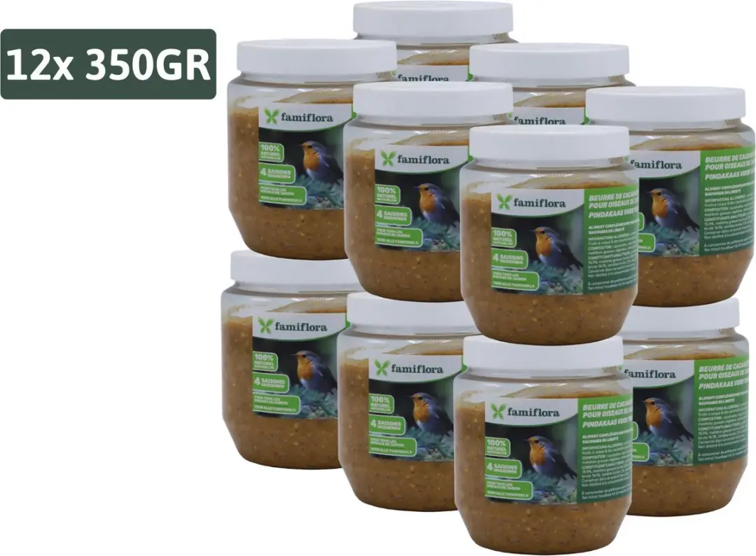 Famiflora vogelpindakaas appel 12x 350GR
