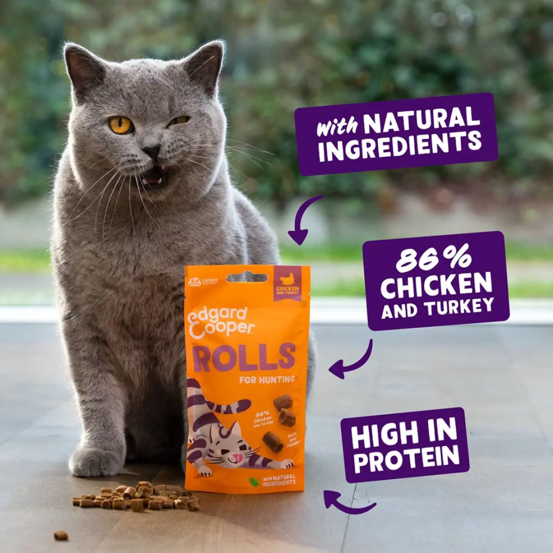 Edgard & Cooper Rolls Kip Kalkoen Kattensnack 45g