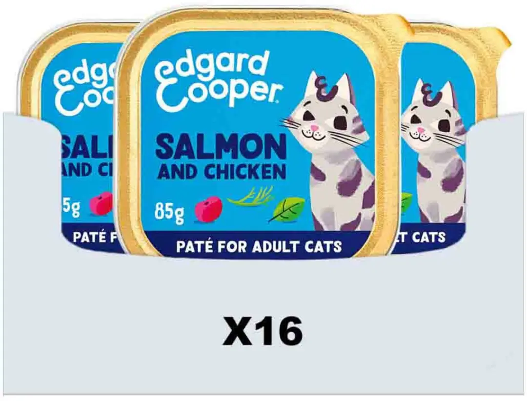 Edgard & Cooper Gesteriliseerde Katten Paté 85g - 16 Stuks - Verse Zalm & Kip