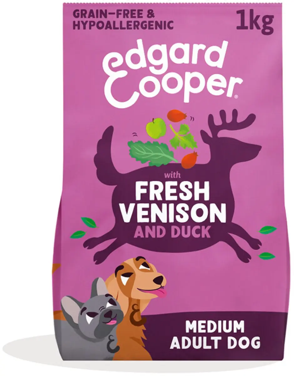 Edgard & Cooper Medium Adult Hondenvoer Hert Eend 1kg