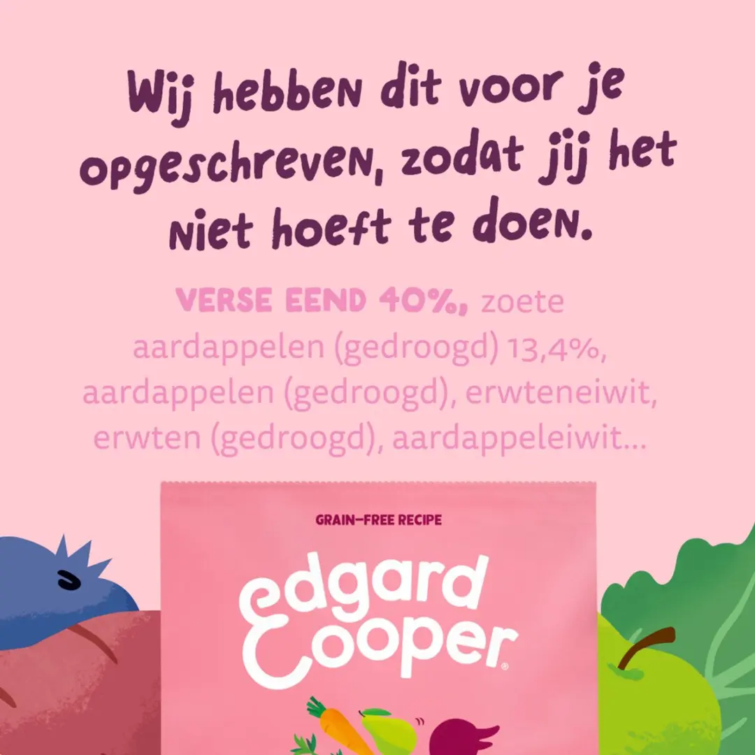 Edgard & Cooper Puppy Graanvrij Hondenvoer 2x12kg - Eend & Kip