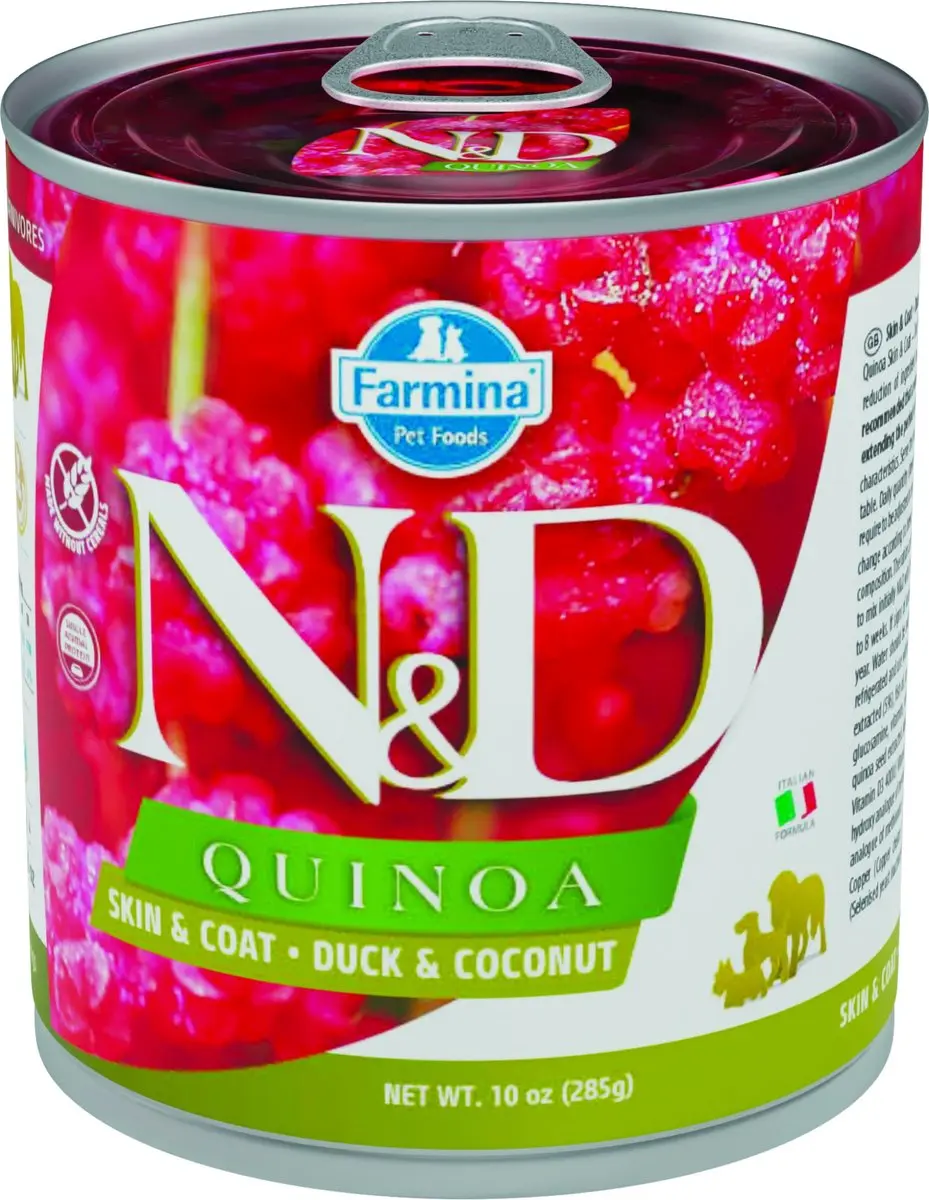 N&D Quinoa natvoeding voor de hond Skin & Coat Eend 285 gr.