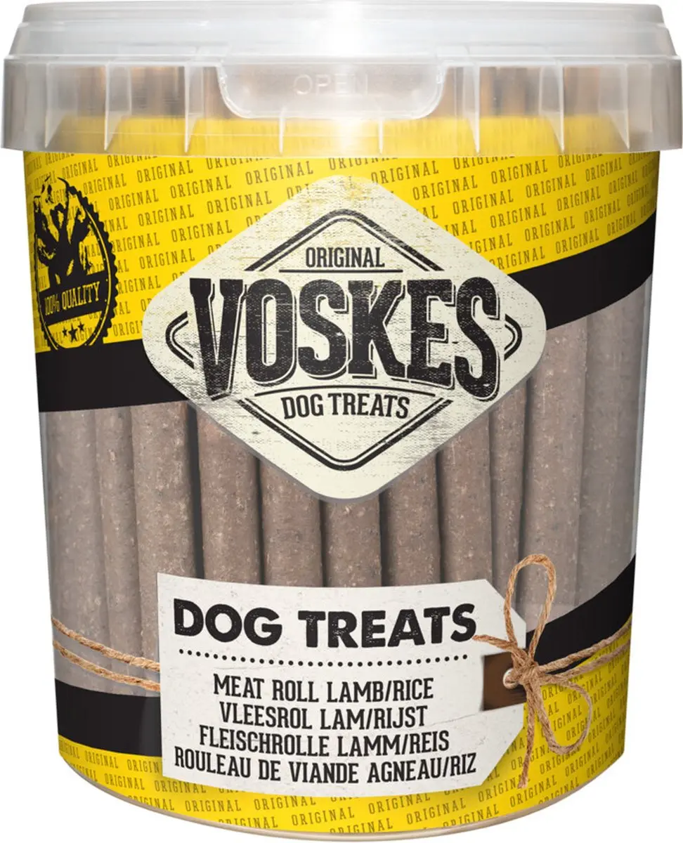 Voskes Hondensnacks Vleesrol Lam - Rijst 600g
