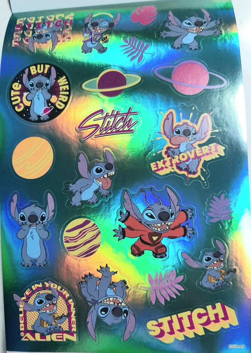 Disney Lilo & Stitch Stickerblok - 6 Vellen - Groen/Paars