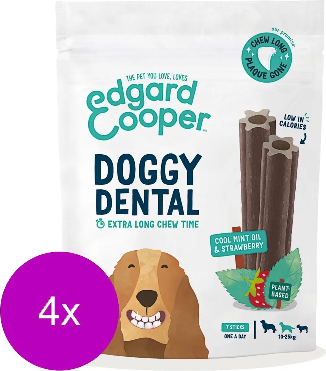 Edgard & Cooper Doggy Dental Aardbei&Munt - 16 Stuks