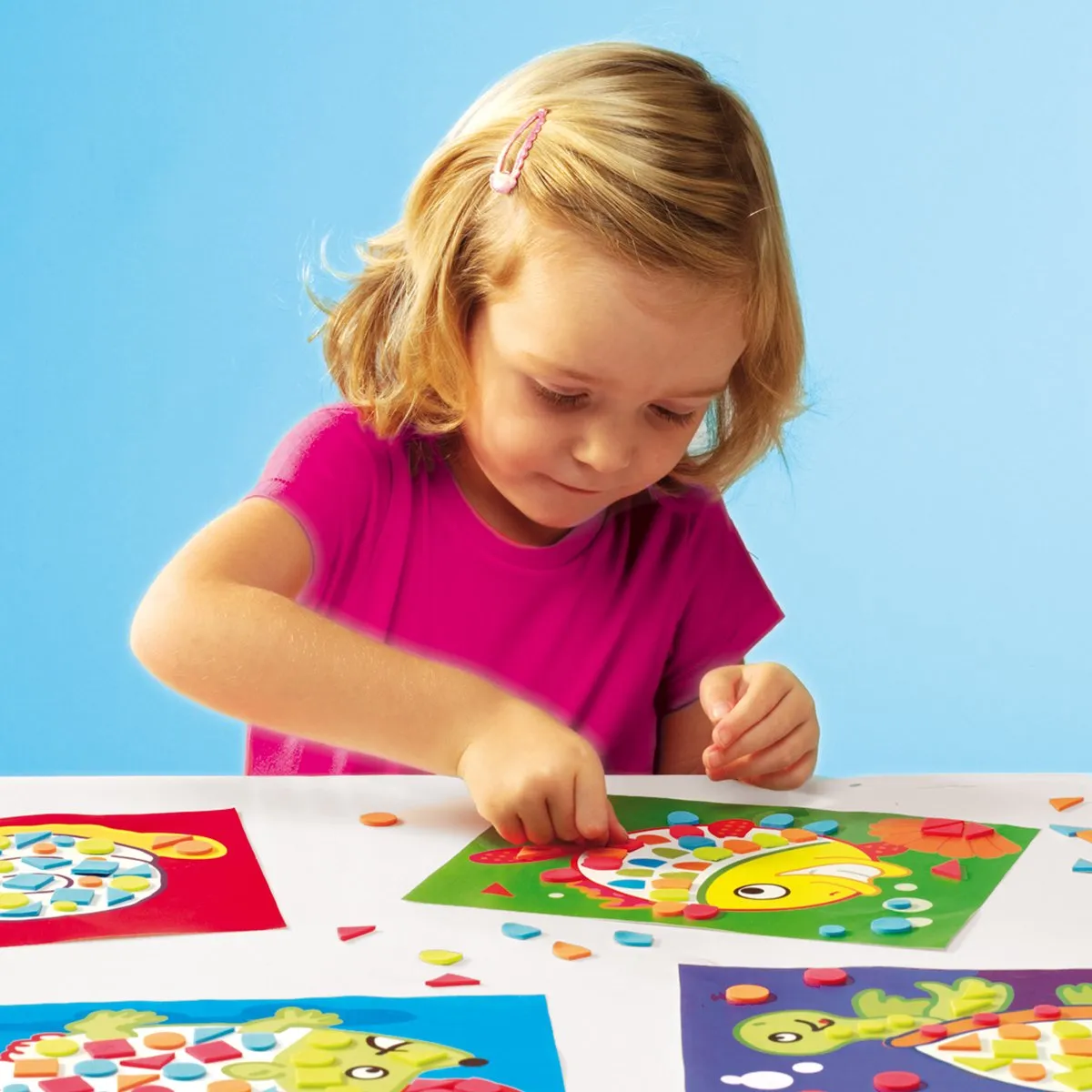 SES Creative Ik Leer Mozaïeken Mozaïekstickers - 4 Voorbedrukte Kaarten