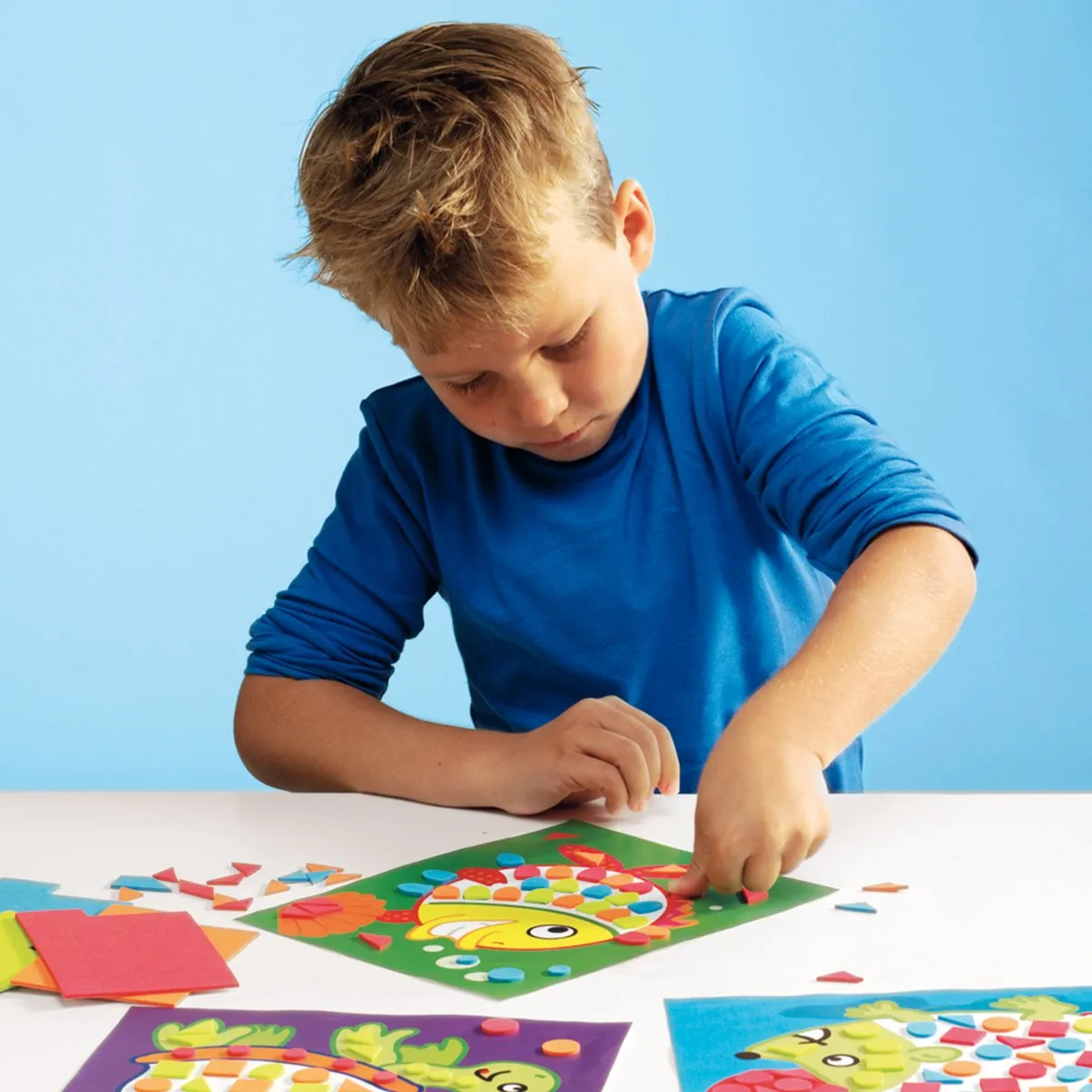 SES Creative Ik Leer Mozaïeken Mozaïekstickers - 4 Voorbedrukte Kaarten