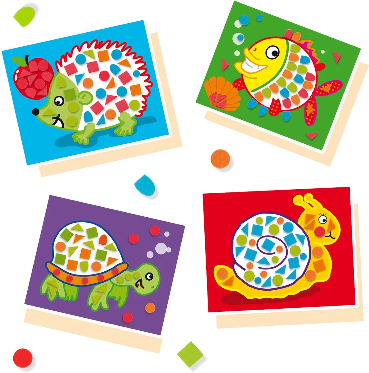 SES Creative Ik Leer Mozaïeken Mozaïekstickers - 4 Voorbedrukte Kaarten